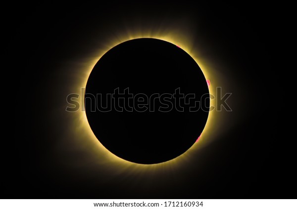 2017 total solar eclipse viewed from mainland US\
- solar flares visible