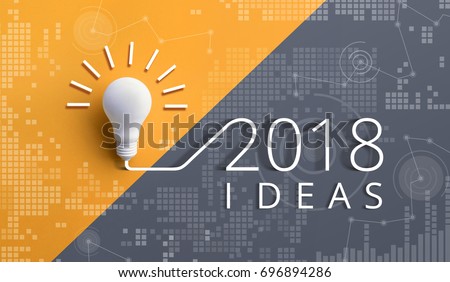 2018 creativity inspiration concepts with lightbulb on pastel color background.Business ideas
