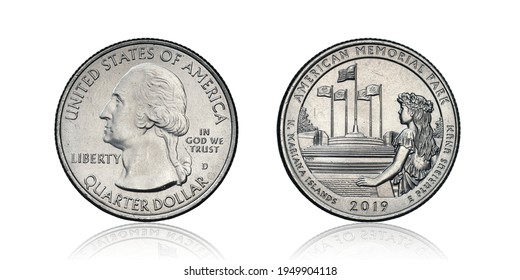 2019 American Memorial Park Coin On White Background