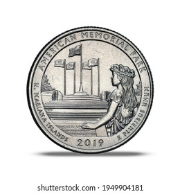 2019 American Memorial Park Coin On White Background