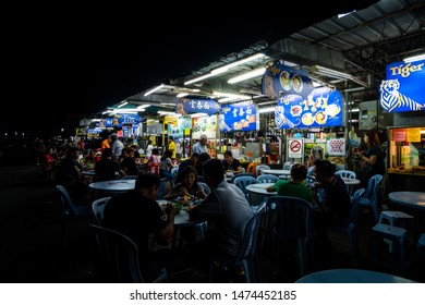 2019 May 9th, Malaysia, Perak, Ipoh, Local People Are Having Dinner In The Local Food Stalls At Tong Sui Kai Night Market.