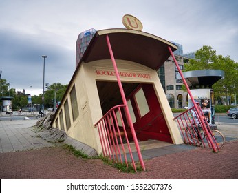 2019/08/17 - Germany, Frankfurt - Bockenheimer Warte Metro Station Entrance