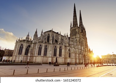 2020 02, Bordeaux, France. Saint-André Cathedral At Sunset.