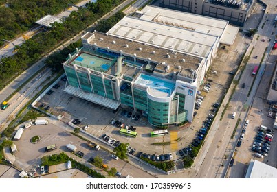 2020 April 12,Hong Kong, Aerial View Of Headquarters Of Apple Daily News In Tseung Kwan O Industrial.