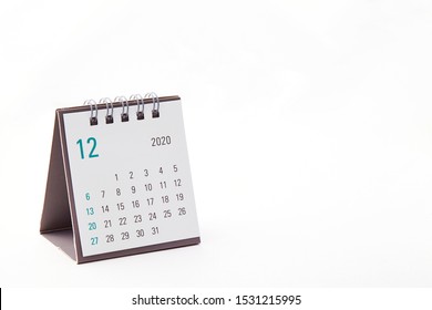 2020 December Calendar On White Background 