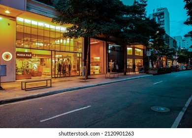 2020 Jan, Oscar Freire Street, Sao Paulo, Brazil, Sao Paulo High Fashion Street At Night