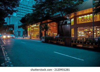 2020 Jan, Oscar Freire Street, Sao Paulo, Brazil, Sao Paulo High Fashion Street At Night