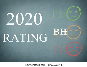 2020 Review Or Rating With Smileys Feelings,not Good Not Bad Year