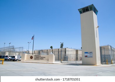 2020 San Pedro California April 30: Federal Correctional Institution Terminal Island prison. Half the inmates infected with coronavirus COVID