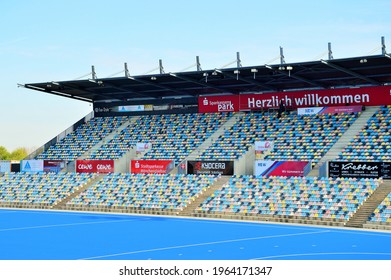 Mönchengladbach,Germany,April 2021, The Empty Hockey Park With Colorful Seats