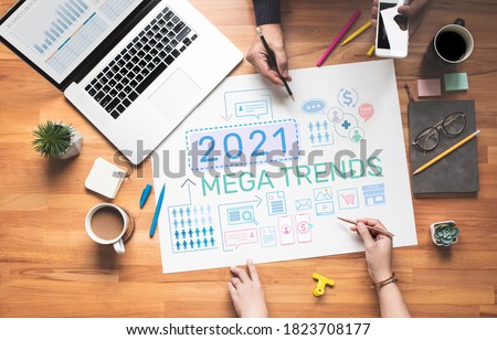 2021 Maga trends with digital marketing concepts.Bsusiness plan and strategy analysis
