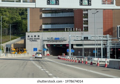 2021 May 23,Hong Kong.Lung Shan Tunnel ,Heung Yuen Wai Highway Connects Fanling Highway And Heung Yuen Wai Control Point.Two Of The Tunnels Are Named Lung Shan Tunnel And Cheung Shan Tunnel. 