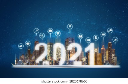 2021 new smart technology, and new technology trend in 2021 - Shutterstock ID 1823678660