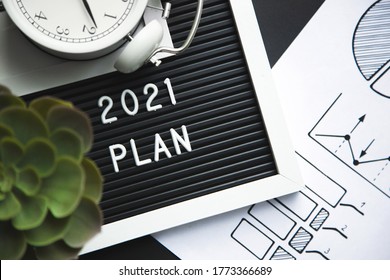 2021 New Year Goal, Plan, Action. Office Accessories. Business Motivation, Inspiration Concepts Ideas