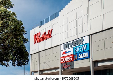 2021-05-02 Sydney, Australia Westfield Miranda Shopping Centre Exterior View With Logo Sign.