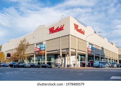 2021-05-02 Sydney, Australia Westfield Miranda Shopping Centre Exterior View With Logo Sign.