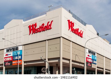 2021-05-02 Sydney, Australia Westfield Miranda Shopping Centre Exterior View With Logo Sign.