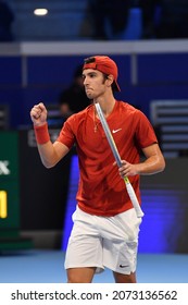 2021-11-10 - Next Gen ATP Finals Milan - Musetti Lorenzo (ITA)  In Action Against Gaston Hugo (FRA) At Next Gen ATP Finals Milan