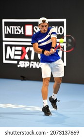 2021-11-10 - Next Gen ATP Finals Milan - Baez Sebastian (ARG) In Action Against Korda Sebastian (USA)