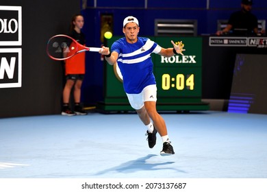 2021-11-10 - Next Gen ATP Finals Milan - Baez Sebastian (ARG) In Action Against Korda Sebastian (USA)