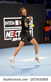 2021-11-11 - Next Gen ATP Finals Milan - Korda Sebastian (USA)  In Action Against Musetti Lorenzo (ITA)