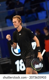 2021-11-11 - Next Gen ATP Finals Milan - Korda Sebastian (USA)  In Action Against Musetti Lorenzo (ITA)