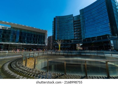 2022, MILAN, Italy - Piazza Gae Aulenti