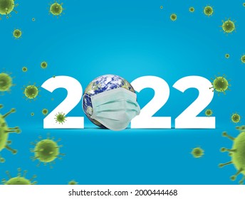 2022 new year. COVID-19 in 2022 is closer to reality. COVID-19 Vaccine. vaccine against coronavirus disease. 2022-new year with corona virus concept. Corona new year concept.