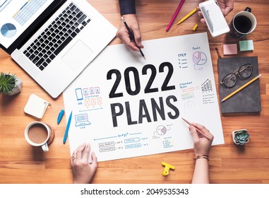2022 plans with digital marketing concepts,business team and  goals