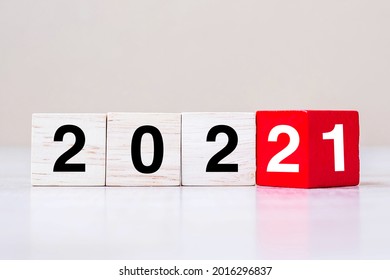 2022 wooden cube block on table background. Resolution, strategy, solution, goal, business and New Year New You and holiday concepts