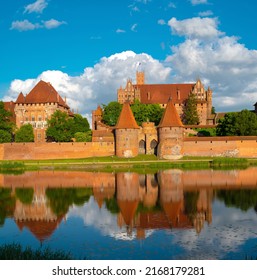 2022-06-13. Castle of the Teutonic Knights Order in Malbork, Poland,  is the largest castle in the world. Malbork Poland.