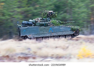 2022-10-29 Pabrade Lithuania CV9035NL. Combat Vehicle 90 Is A Family Of Swedish Tracked Combat Vehicles Designed By Hägglunds And Bofors.