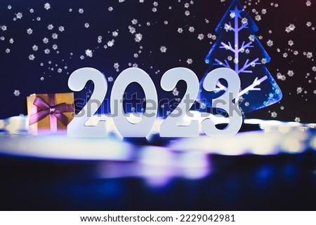 2023 New Year Celebration Blurred lights in the background. Stock photo © 