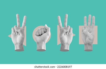 2023 new year concepts, Hand showing 2023 new year hand sign