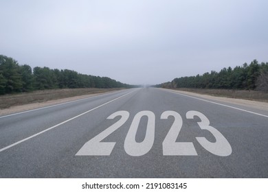 2023 New Year On The Road Highway, Future Destination On Way Forward