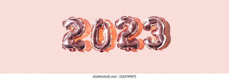 2023 numbers made from foil pink balloons. New year concept. - Powered by Shutterstock