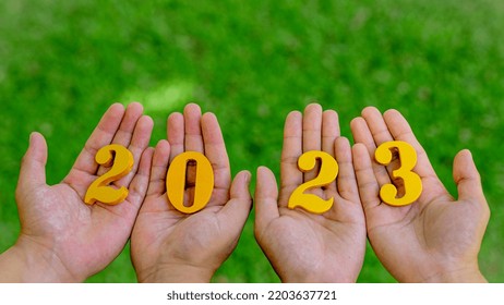 2023 Text Symbol On Hands 260nw 2203637721 
