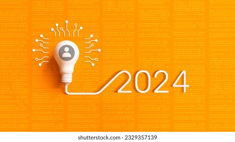 2024 creativity and inspiration ideas with ai artificial intelligence technology concepts.Business solution or smart working 