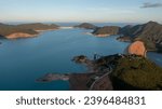 2024 July 24,Hong Kong.High Island Reservoir is located in Sai Kung District, Hong Kong and is the reservoir with the largest water storage capacity in Hong Kong.
