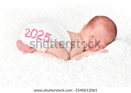 2025 Baby Happy New Year. First baby of the year. 