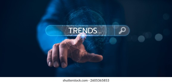 2025 business trend on digital world map. Data analysis. Future technological advancements. World business trend online technology. SEO business of world full modernity advanced technology