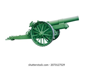 203mm British Howitzer MARK-6, Manufactured In 1917 At An American Factory, Isolated On White Background