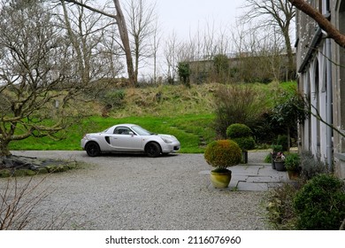 20th January 2022- A Classic Toyota MR2 Roadster VVTi, Two Door Silver Sports Car, Parked On A Residential Driveway In Carew, Pembrokeshire, Wales, UK.