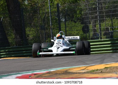 21 April 2018: Cantillon, Mike IE Run With Histori 1981 F1 Car Williams FW07 During Motor Legend Festival 2018 At Imola Circuit In Italy.