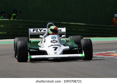 21 April 2018: Cantillon, Mike IE Run With Histori 1981 F1 Car Williams FW07 During Motor Legend Festival 2018 At Imola Circuit In Italy.