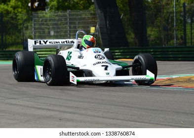 21 April 2018: Cantillon, Mike IE Run With Histori 1981 F1 Car Williams FW07 During Motor Legend Festival 2018 At Imola Circuit In Italy.