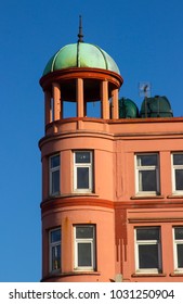 21 February 2018 The Front Facade And Copper Domed Tower Of The Derelict Royal Hotel In Bangor County Down Northern Ireland