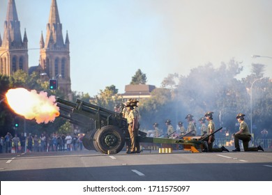 21 Gun Salute On Australia Day 2020 In The City Celebrations In Adelaide, South Australia