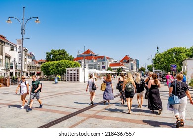 21st July, 2022 - Tourists on the place in Sopot (Poland)