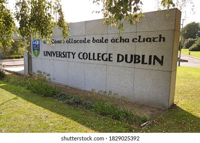 21st Sept 2020 Dublin. Entrance Sign To UCD University College Dublin Campus In Belfield, Dublin. 